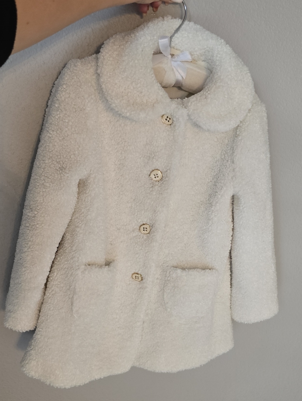 Janie and Jack  Teddy Pea Coat with Peter Pan Collar
